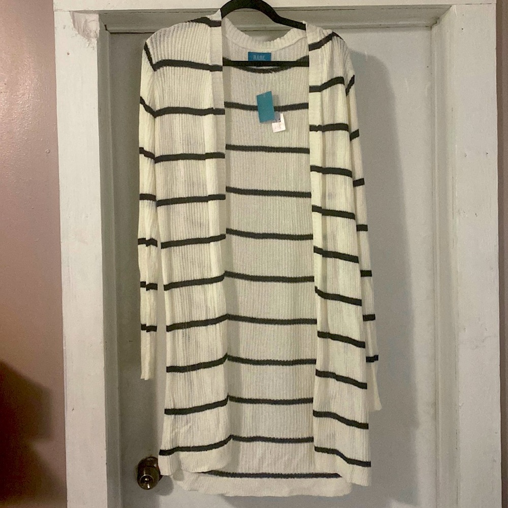 BABE Long Open Cardigan - White